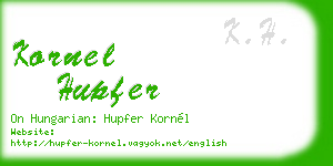 kornel hupfer business card